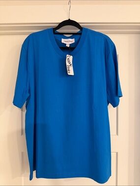 Organic Basics Men's Short-Sleeve Crew Tee in Bright Blue